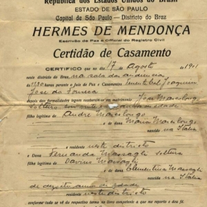 Il matrimonio di Giuseppe Marcolongo (in Brasile Giuseppe si può leggere come Josè) e Fernanda Massagli Marcolongo